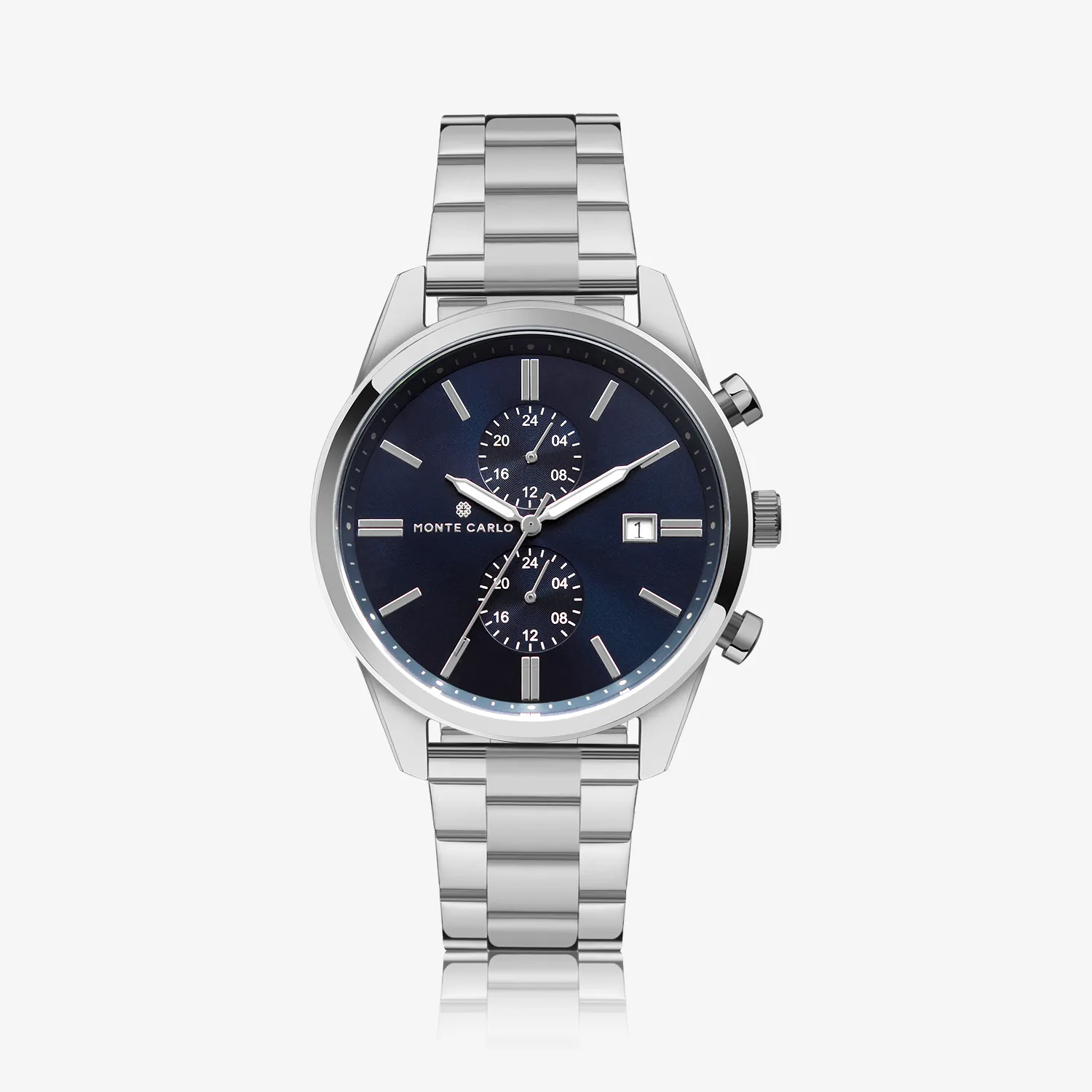Relógio Masculino Dual Time em Aço Prateado